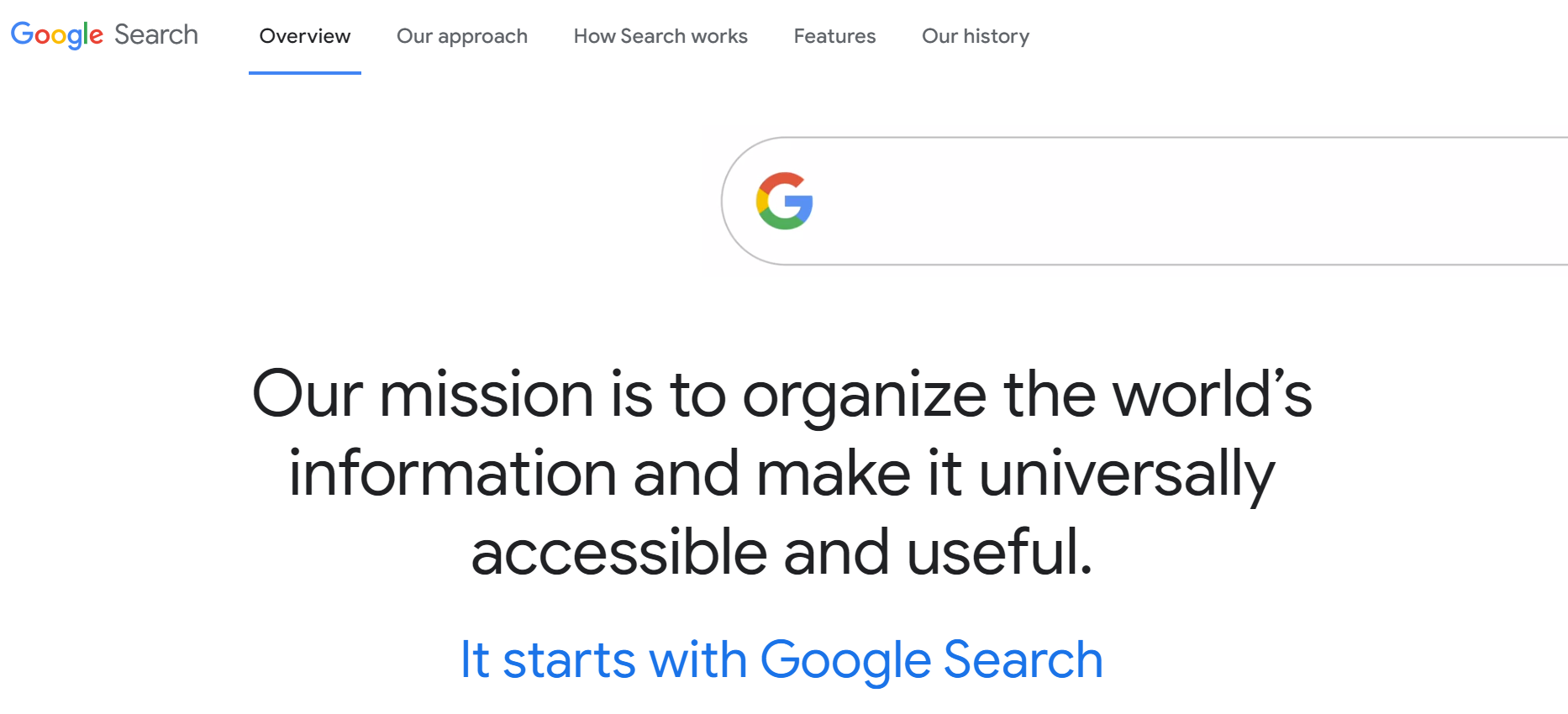 pernyataan misi google